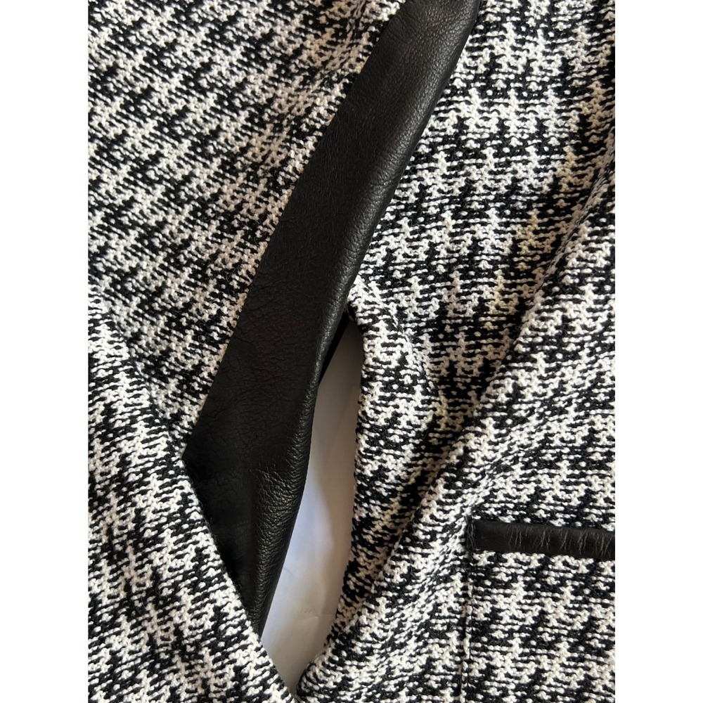 St John Collection Houndstooth Luxury Business Casual Jacket Black White Size 16 - Picture 6 of 8